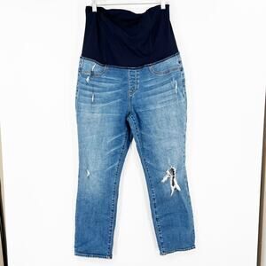 Ingrid & Isabel Straight Leg Distressed Maternity Jeans
